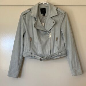Forever 21 Light Blue Faux Suede Jacket NWT